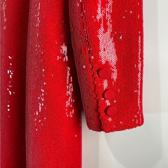 Red Sequin Blazer Mini Dress - Maeve / Anthropologie - Picture 3 of 10